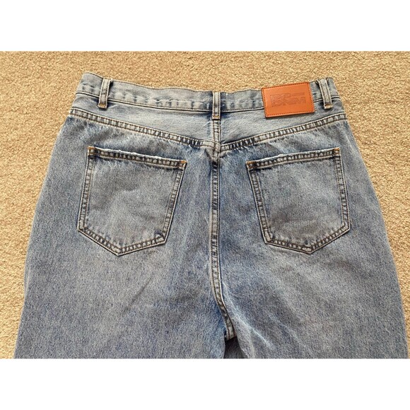 Princess Polly Holly Blue Cross Asymmetrical Straight Jeans Size US 8 Denim - Picture 7 of 12